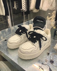 สเก็ตบอร์ดฟันใหญ่ SMFK ของคุณภาพสูง Qin Lan S พร้อมรองเท้าสีขาวแพนด้าพื้นหนาแบบสบายๆและลายขวางดอกไม้