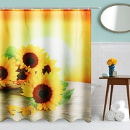 180x180cm Waterproof Bathroom Durable Sunflower Shower Curtain Shower Curtain For Bathroom
