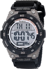 Armitron Sport Mens 40/8330BLK Brown Accented Digital Chronograph Black Nylon Strap Watch