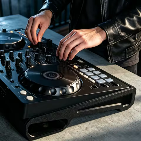 1 Set – Desktop Stand with 10° Tilt for Pioneer DDJ-FLX4 DJ Controller; Ergonomic Mounting Accessory