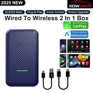 Wireless CarPlay & Android Auto Adapter, 2-in-1 Plug and Play AI Box with Dual-Band WiFi (2.4G/5Ghz)