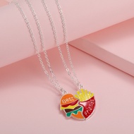 Selling Burger and Fries Magnetic Attraction BFF Good Friend Children's Necklace2Set of Pendants 3Z6