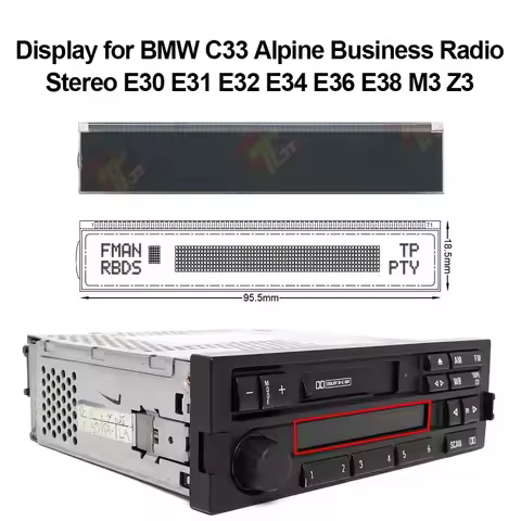 Display for BMW C33 Alpine Business Radio Stereo E30 E31 E32 E34 E36 E38 M3 Z3 Dashboard LCD SCREEN