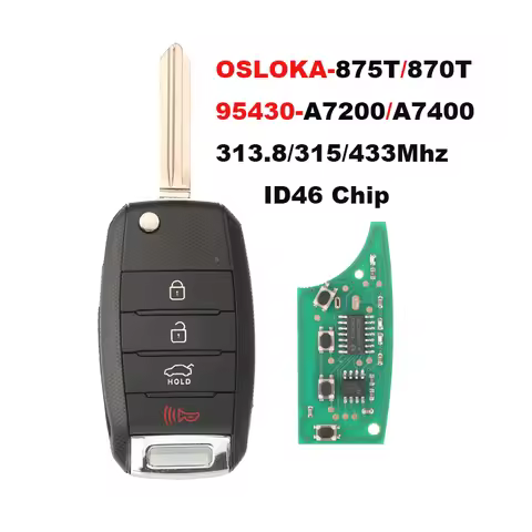 jingyuqin Remote Car Key 95430-A7200 OSLOKA-875T 433MHz 4DChip for KIA Forte 2017 2018 2019 Flip Car