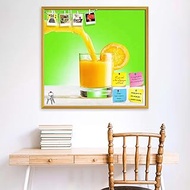 ArtzFolio Photo of Orange Juice | Bulletin Board Notice Pin Board | Vision Soft Board Combo with Thu