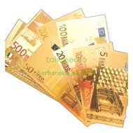 Replika Uang Euro Lapis Emas 24K (1 Set)