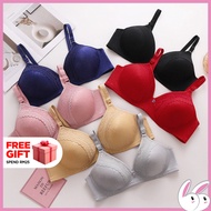 Alicia’s Secret Floral Embroidery & Lace Full Coverage Wireless Bra | Bra Tanpa Dawai + Renda & Sula