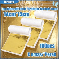 Gold foil paper decoration paper gold foil paper paper gold leaf foil/ 14x14 cm contains 100 sheets 