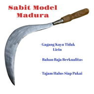 Sabit Arit Model Celuritan Khas Madura Baja Putih - Aret Cluret Potong Rumput Padi Bahan Berkualitas