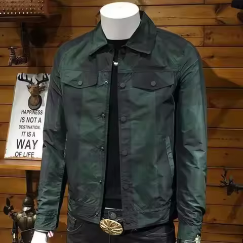 Luxury Flocking Bomber Jacket Men Autumn Business Casual Slim Jacket Lapel Single Breasted Dress Coa