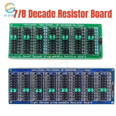 Programmable 7/8 Decade Resistor Board 0.1R-9999999.9R 0.1-9.9999999MR (0-10MS) Step Accuracy 0.1R 1