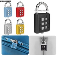 SUNSHINE 6 Digit Button Password Lock Anti-theft Combination Lock Travel Backpack Zipper Lock