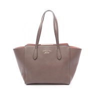 【二手】Gucci GUCCI Swing Tote Bag 354408 灰褐色皮革Swing Tote Bag 女士二手 A