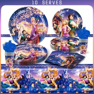 Disney Tangled Rapunzel Princess Theme Girl Party Decoration Disposable Tableware Plates For Birthda