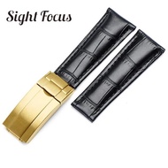 สายนาฬิกาหนังแท้20มม. สำหรับ Rolex Cosmograph Daytona สายนาฬิกาข้อมือ Rolex Submariner สายนาฬิกาข้อม