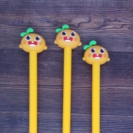 (4PC) Cute Orange Head Shaped Character Pens Unique Character Pens Cute Gel Character Pens Gel Pens
