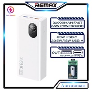 Original Remax 30000mah Fast Charging Powerbank 65W 22.5W Type C Power Bank Led Display Powerbanks Q