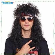 SUSUN Halloween Party Cosplay Wig, Curvy Fluffy 70s 80s Rockstar Wig, Punk Long Mullet Wig
