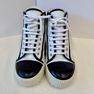 Chanel香奈兒黑白拼色高幫鞋 38碼 附件：無