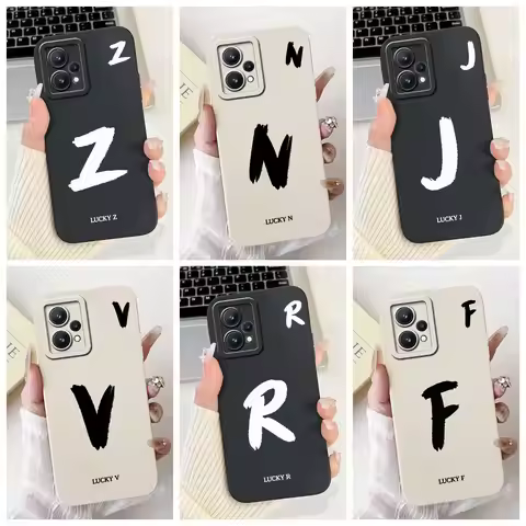 For Realme 9Pro RMX3471 RMX3472 Cover For Realme 9 Pro Case Simple Fashion Letters A-Z Pattern Desig