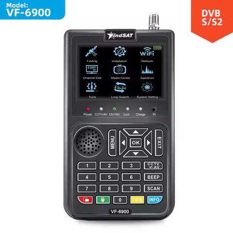FindSAT VF-6900 HD Digital Satellite Finder 3.5”TFT LCD Screen DVB-S/S2 MPEG2/MPEG4 Live Video Progr