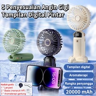 Mini Portable Usb Fan 20000 mAh Folding Fan 5-Speed Wind LED Display With Aromatherapy