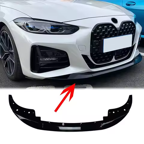 Bright Black Front Bumper Spoiler Lip For BMW 4 Series Coupe M-Performance G22 G23 G26 2020-2024 Car
