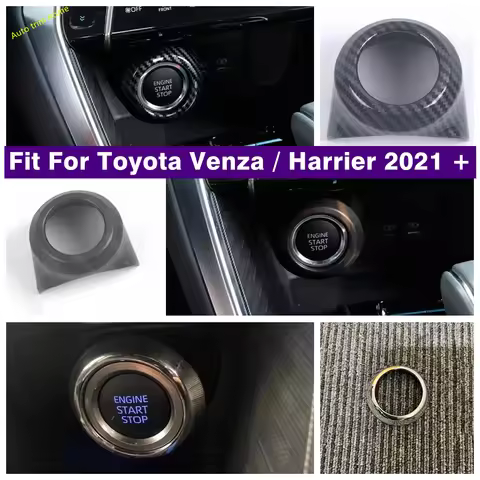 Start Stop Engine Push Button Decor Frame Key Ring Hole Switch Cover Trim Fit For Toyota Venza / Har