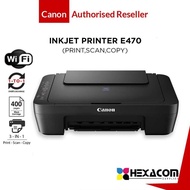 Canon Pixma E470 All In One Wifi Printer with 1 Set Cartridge