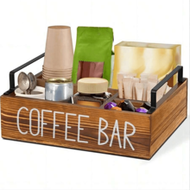 1pc Coffee Bar Accessories Organizer,Countertop, Tea & Coffee Storage,Kitchen Organiser Wooden Coffe