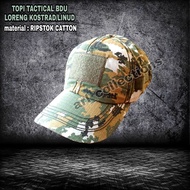 TOPI TACTICAL BDU LORENG KOSTRAD/LINUD/TOPI VELCRO ARMY OUTDOOR