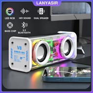 V8 Original Mecha Speaker Bluetooth mini LED Portable V8 Dual led Transparan 13.6w Speaker Bluetooth