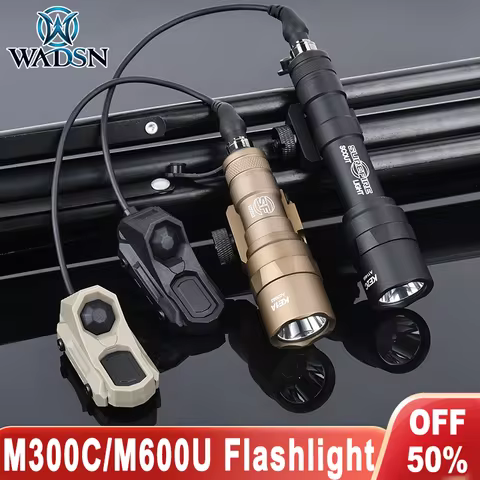 WADSN SF M300C/M600U Tactical Flashlight 510/800lumens White LED Light AXON Dual Switch Fit 20MM Rai