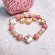 櫻花瑪瑙 戀愛運 正緣 天然水晶 日本手作 禮物 能量石手鍊