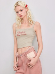 Cider Bowknot Graphic Crop Cami Top