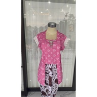 Elegant batik long vest for women with brocade accents II outer vest for women's jumputan batik vest