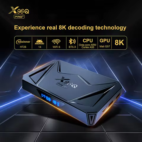 X96Q PRO+ TV Box Android14 H728 Chip 1000M Ethernet Dual Band WiFi6 Fast 8K Streaming Home Media Pla