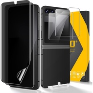 [2+2 Pack] Privacy Screen Protector for Samsung Galaxy Z Flip 7, Front Privacy TPU Screen Protector 