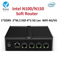 Soft Router G30W Intel N100/N150 Fanless Mini PC 4x2.5G i226 LAN Firewall Computer Host pfSense Fire
