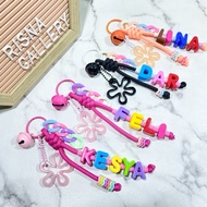 GANTUNGAN CUSTOM NAME BAG CHARM NAME KEYCHAIN/ NAME KEYCHAIN/