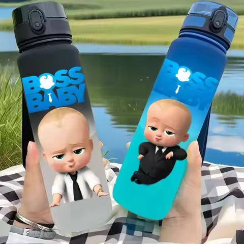 650ML The Boss Baby cute Anime Characters Water Cup Portable Children's Outdoor Large Capacity Plast