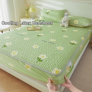 Cooling Latex Bedsheet High Quality Ice Silk Fitted Bedsheet Skin-Friendly Breathable Mattress Cover