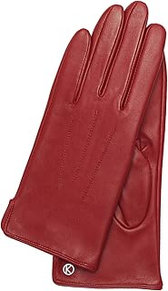 Carla, Classic Leather Glove for Women with a Side Slit by KESSLER Made of fine Lamb Nappa, Old Gold