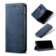 For Realme XT X2 7 7Pro 8 8i 8Pro 9 9Pro 9Pro+ C12 C15 C25 Luxury Denim Leather Magnetic Book Wallet