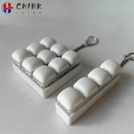 CHINK Fidget Keychain, 3/4/9Keys Keys Button Finger Keyboard Cap,  Steamed Bread Relief Stress DIY K