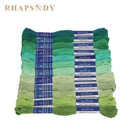 Rhapsody DMC Cotton Ai Cập Chỉ Thêu 6 Dây Đôi Mercerized Tranh Thêu Chữ Thập Bộ 12 Màu 8M Skein Mỗi 