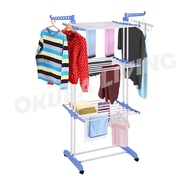 OKURA Living Quality Steel 3 Tier Large Clothes Foldable Dryer Hanging Rack