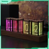 Sunnoony Nixie หลอดนาฬิกาปลุกนาฬิกาปลุกดิจิตอลนาฬิกาปลุกสไตล์วินเทจ USB RGB สีสันความคิดสร้างสรรค์นา