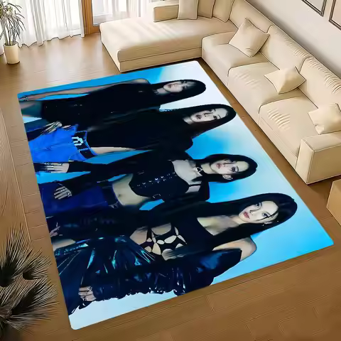 A-aespa Kpop Anime Hallway Carpet Washable Non-Slip Living Room Sofa Chairs Area Mat Kitchen Doormat