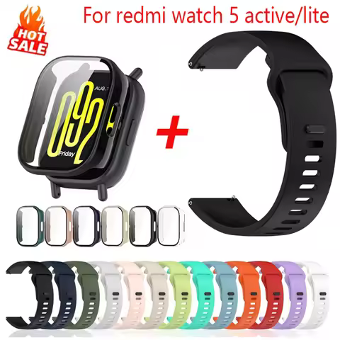 Case+Silicone Bands for Xiaomi Redmi Watch 5 Active/Lite Strap Smartwatch Accessories Sport Bracelet